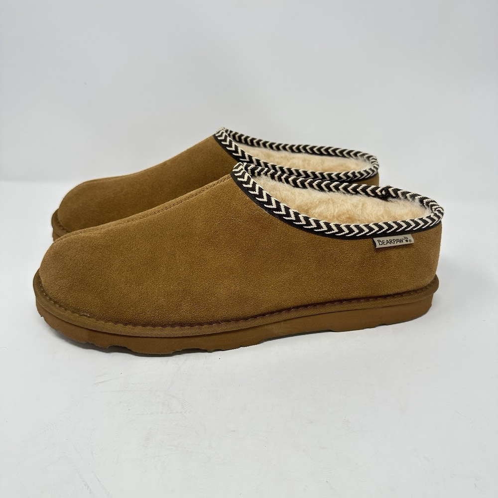 BEARPAW Suede Tabitha Slippers Women's Sz 13M Hickory Color Indoor Outdoor NWOB